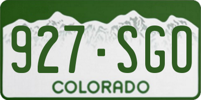 CO license plate 927SGO