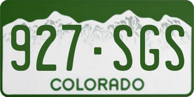 CO license plate 927SGS