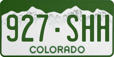 CO license plate 927SHH
