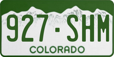 CO license plate 927SHM