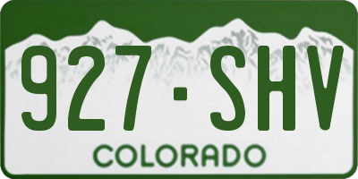 CO license plate 927SHV