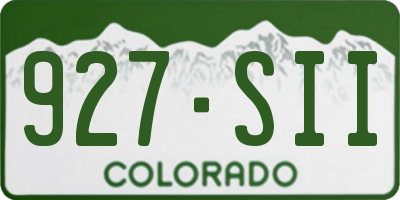 CO license plate 927SII