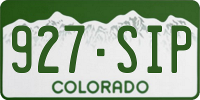 CO license plate 927SIP