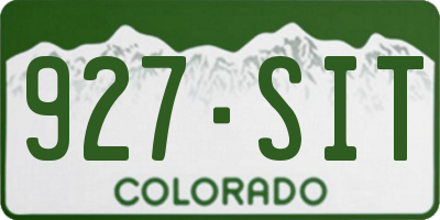 CO license plate 927SIT