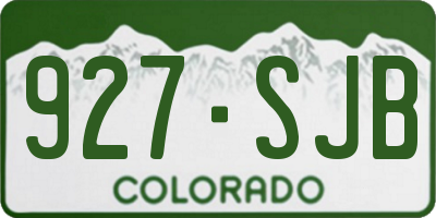 CO license plate 927SJB