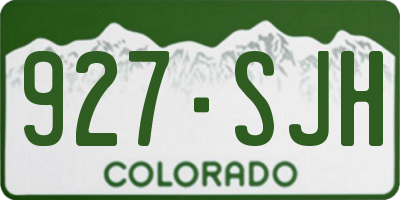 CO license plate 927SJH