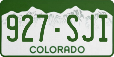 CO license plate 927SJI