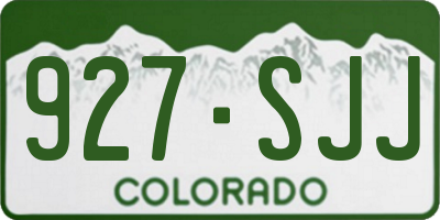CO license plate 927SJJ