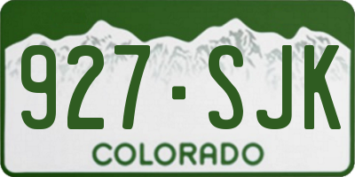 CO license plate 927SJK