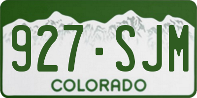 CO license plate 927SJM