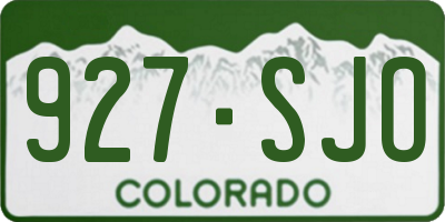 CO license plate 927SJO