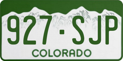 CO license plate 927SJP