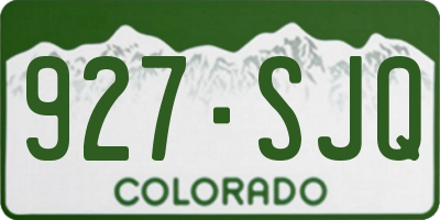 CO license plate 927SJQ