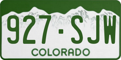 CO license plate 927SJW