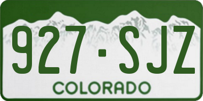 CO license plate 927SJZ