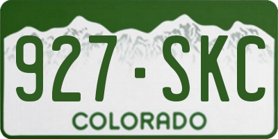 CO license plate 927SKC