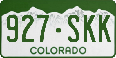 CO license plate 927SKK