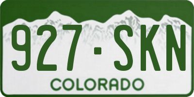 CO license plate 927SKN