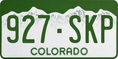 CO license plate 927SKP
