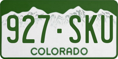 CO license plate 927SKU