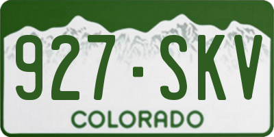 CO license plate 927SKV