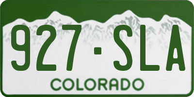 CO license plate 927SLA
