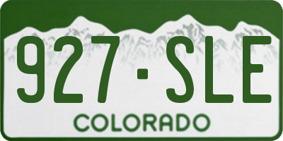 CO license plate 927SLE
