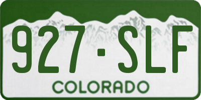 CO license plate 927SLF