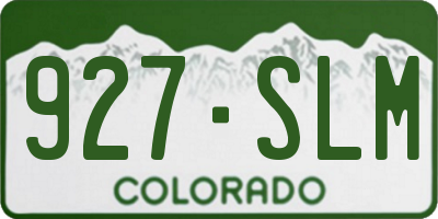 CO license plate 927SLM