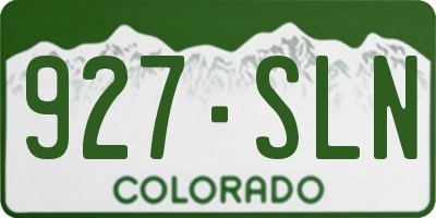 CO license plate 927SLN