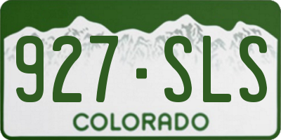 CO license plate 927SLS