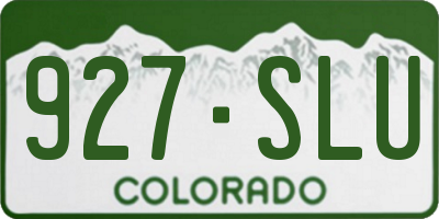 CO license plate 927SLU