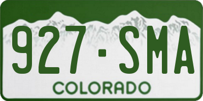 CO license plate 927SMA