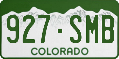 CO license plate 927SMB