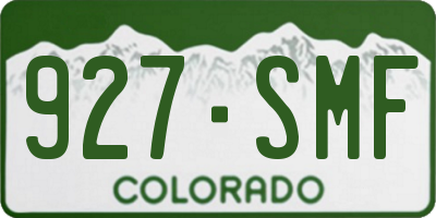 CO license plate 927SMF