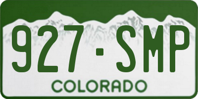 CO license plate 927SMP