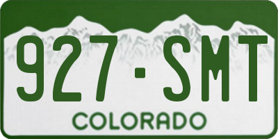 CO license plate 927SMT