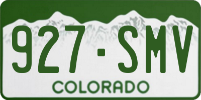CO license plate 927SMV