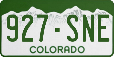 CO license plate 927SNE
