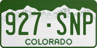 CO license plate 927SNP