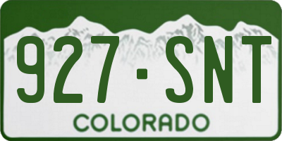 CO license plate 927SNT