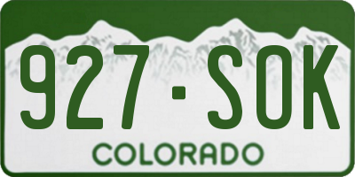 CO license plate 927SOK
