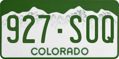 CO license plate 927SOQ