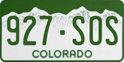 CO license plate 927SOS