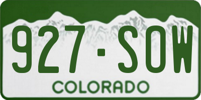 CO license plate 927SOW
