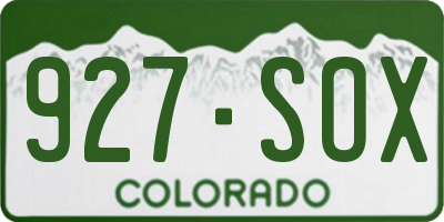 CO license plate 927SOX