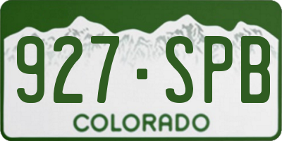 CO license plate 927SPB