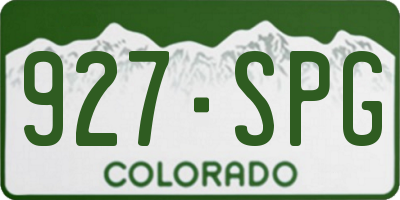 CO license plate 927SPG
