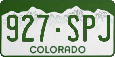 CO license plate 927SPJ