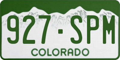 CO license plate 927SPM